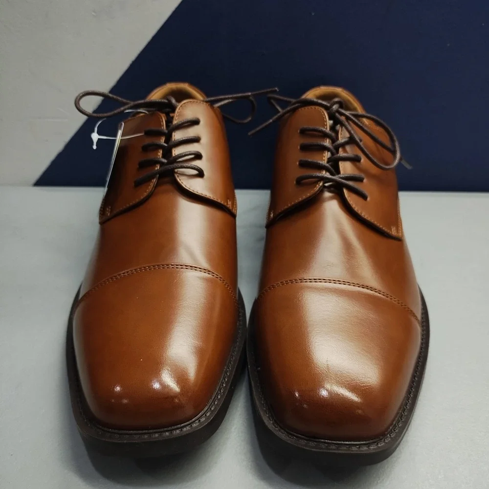 Apt. 9 Denver Oxford Dress Shoes Mens Size 10M Brown Synthetic Cap Toe Lace Up